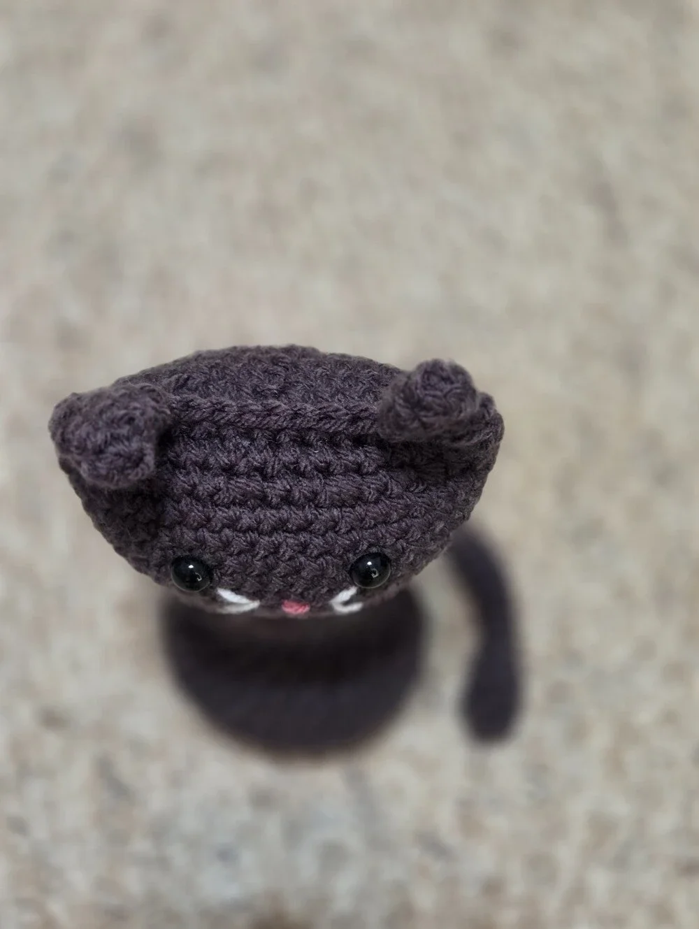 Handmade Crochet Dark Gray Cat Plushie